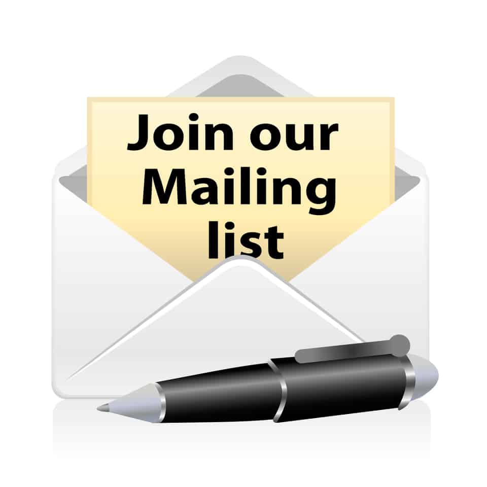 join our mailing list
